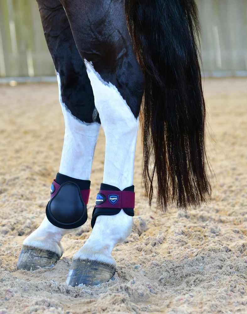 Weatherbeeta Tough-Tec Prime Fetlock Boots (Black/Burgundy)