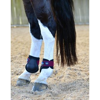 Weatherbeeta Tough-Tec Prime Fetlock Boots (Black/Burgundy)