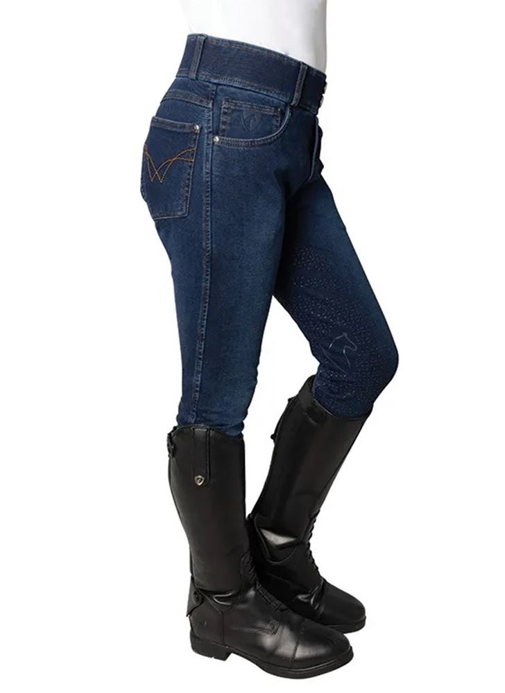 Hy Equestrian Elevate Mizs Style Denim Breeches (Dark Blue)