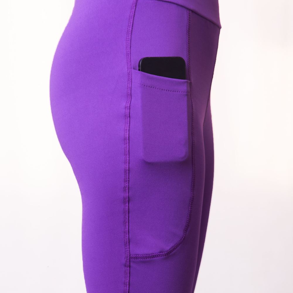 Gallop Childrens Pocket Silicone Knee Tights (Purple)