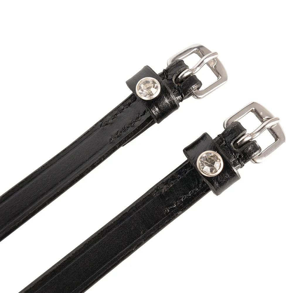 Hy Equestrian Diamante Stud Spur Straps (Black)