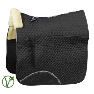Rhinegold Luxe Fur Dressage Saddle Cloth (Black/Natural)