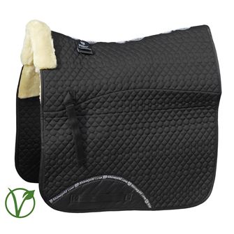 Rhinegold Luxe Fur Dressage Saddle Cloth (Black/Natural)
