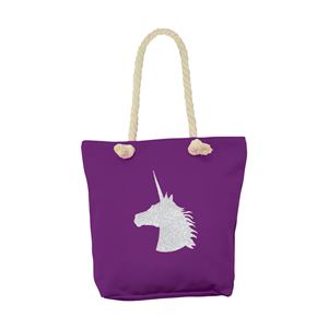 HyFASHION Unicorn Glitter Tote Bag (Purple)