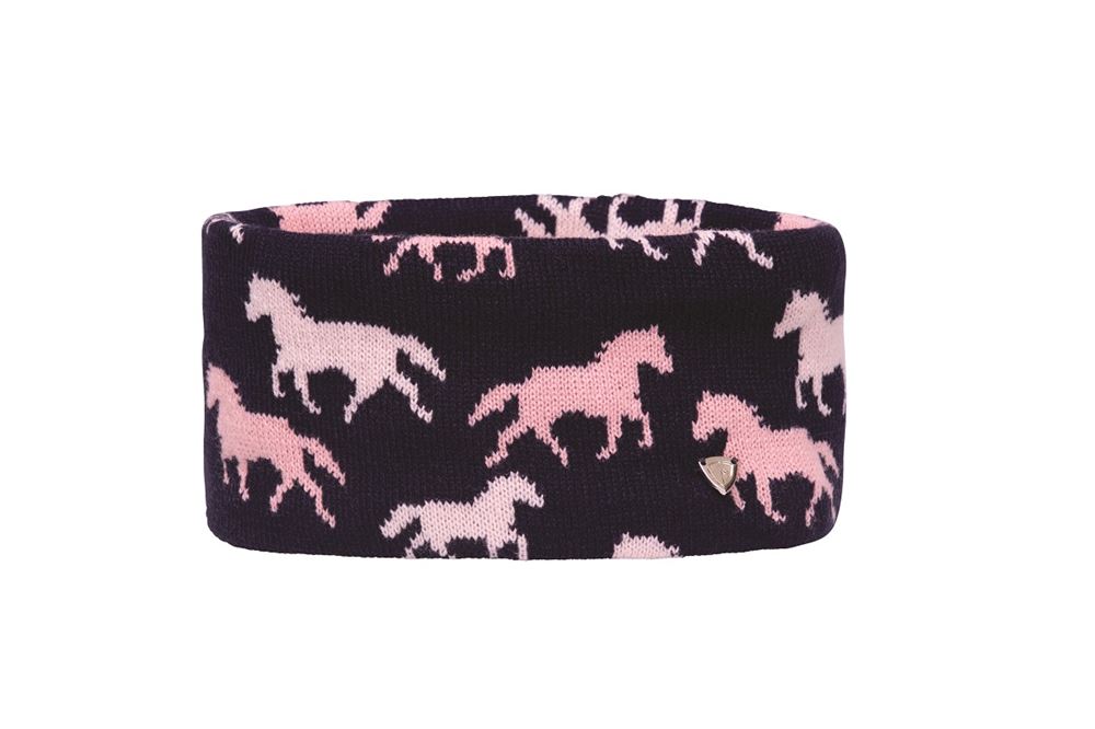 Hy Equestrian Flaine Children's Hat and Headband Set (Navy/Pink)