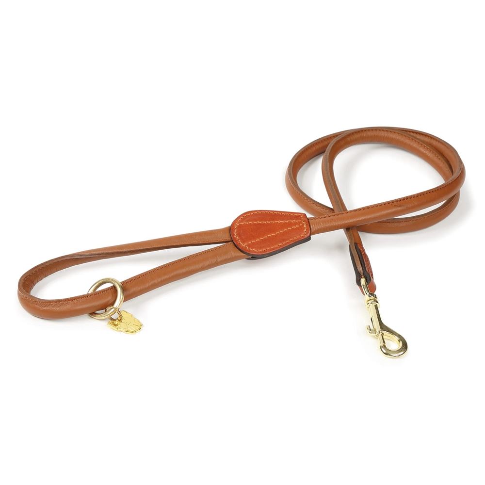 Shires Digby & Fox Rolled Leather Dog Lead (Tan)