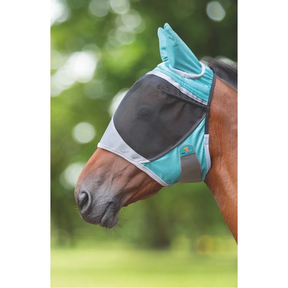 Shires Deluxe Fly Mask with Ears (Green)