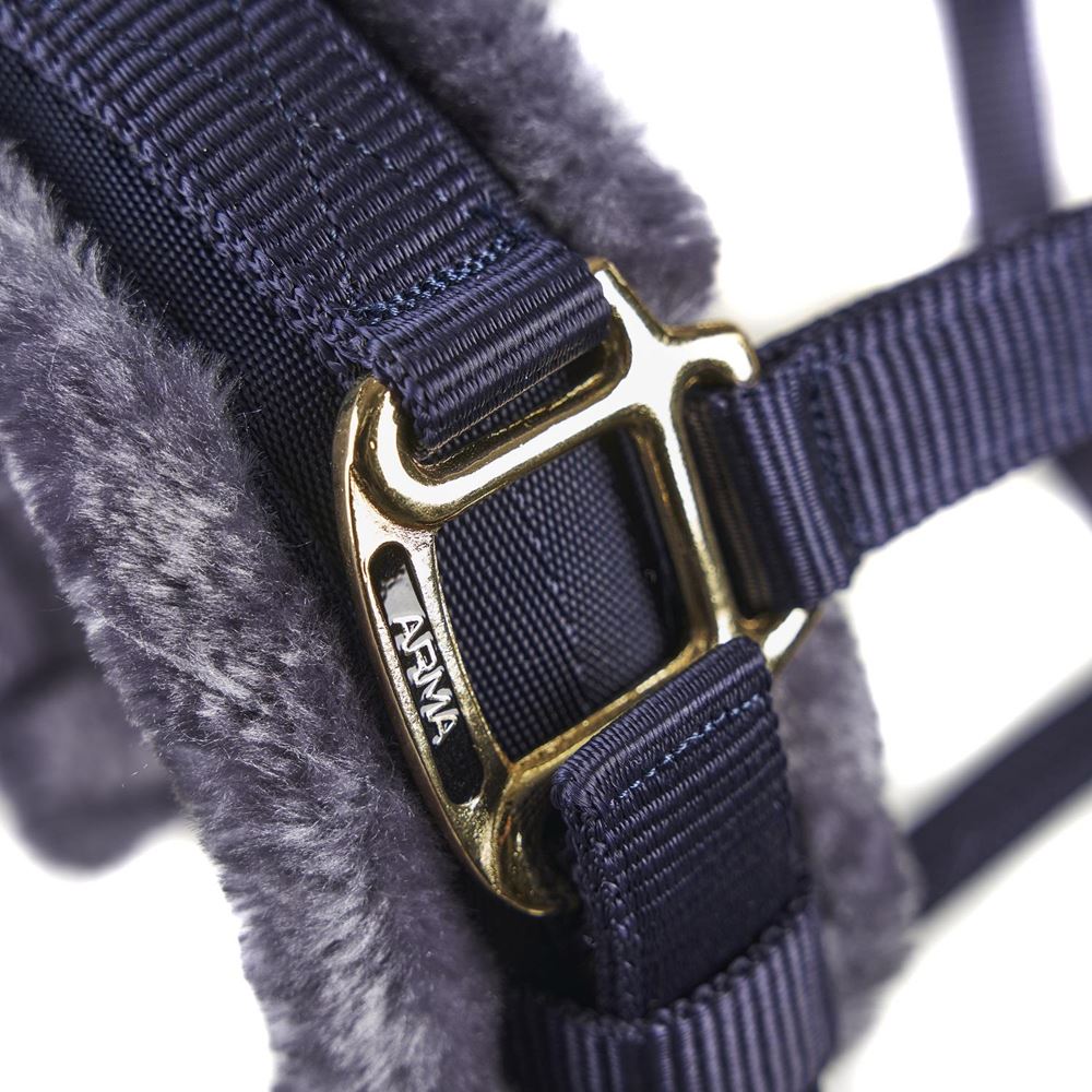Shires Arma Fleece Lined Lunge Cavesson (Navy)