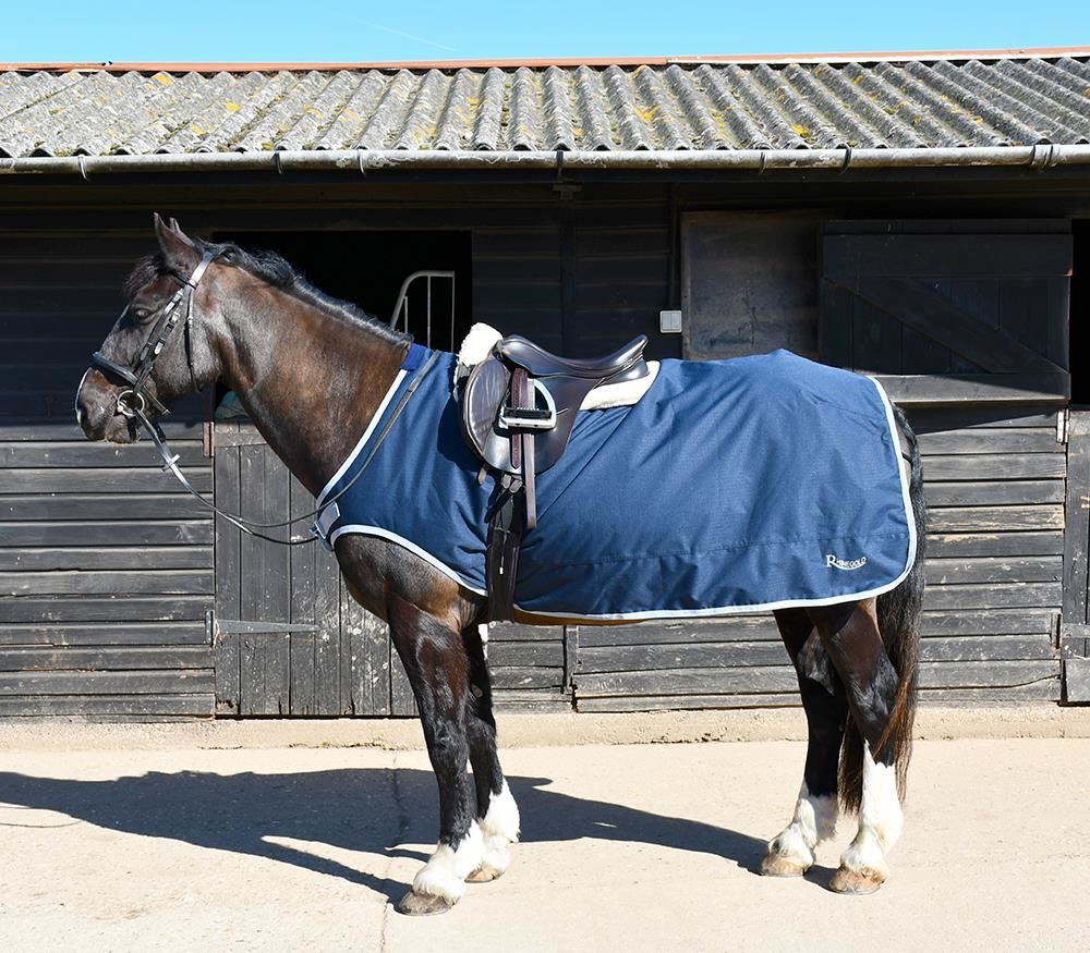 Rhinegold Fixed Chest Waterproof Ride-On Rug (Navy)