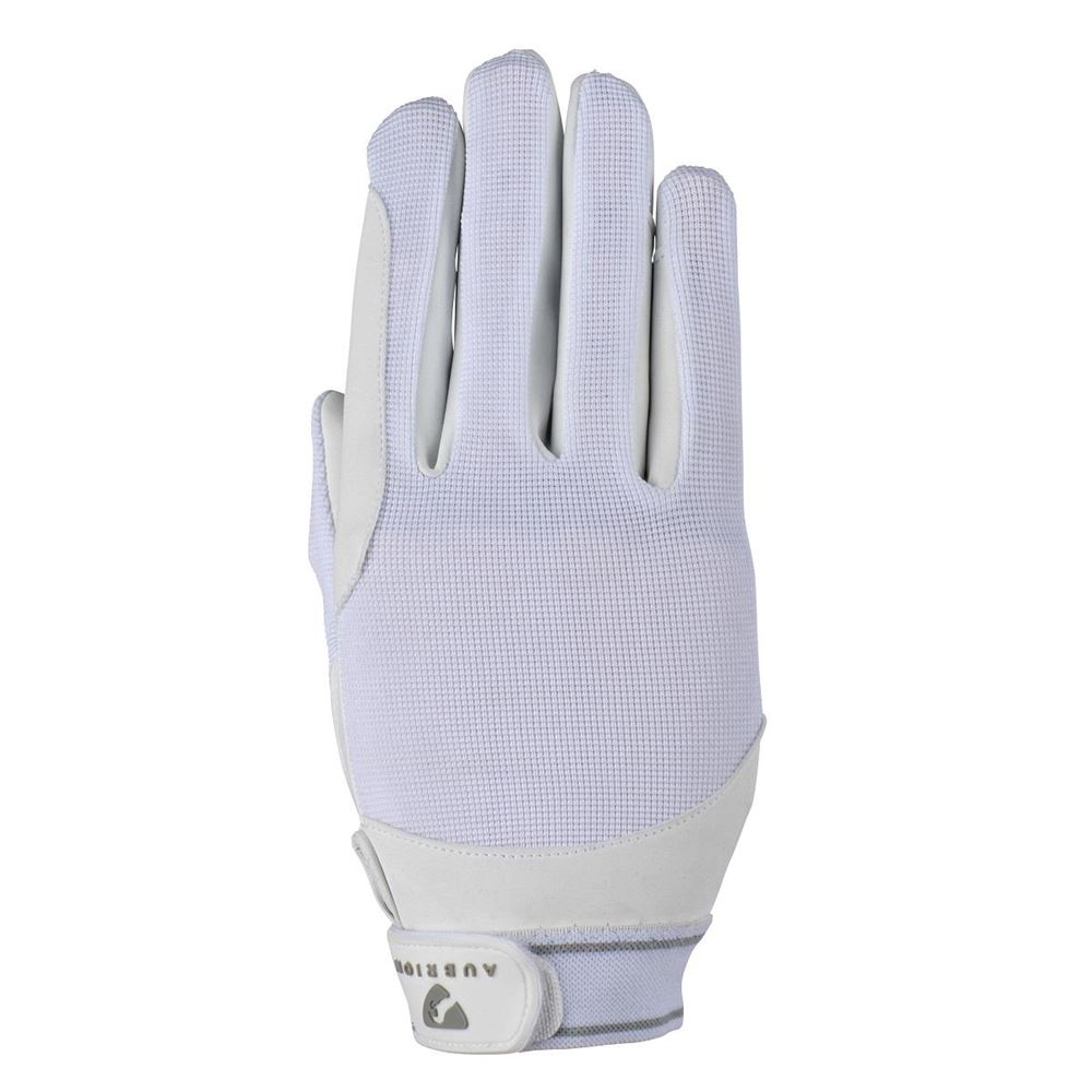 Shires Aubrion Mesh Riding Gloves - Adult (White)