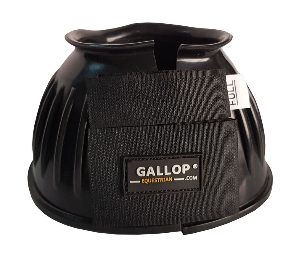Gallop Double Taped PVC Ribbed Over Reach Boots (Black)