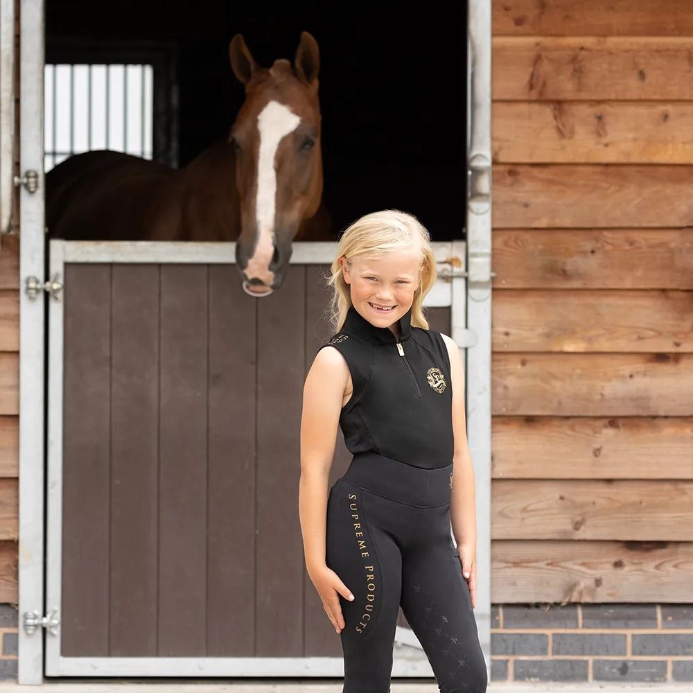 Supreme Products Junior Show Rider Sleeveless Top (Black/Gold)