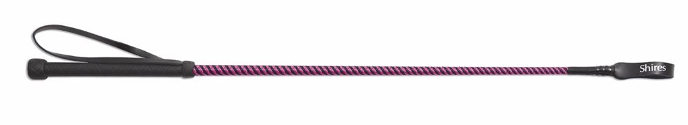 Shires Thread Stem Whip - Child (Spiral Black/Raspberry)