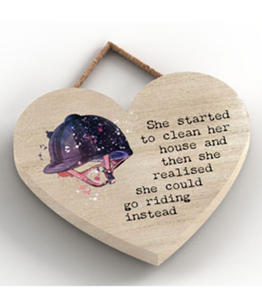 'Riding Instead' Small Heart Plaque