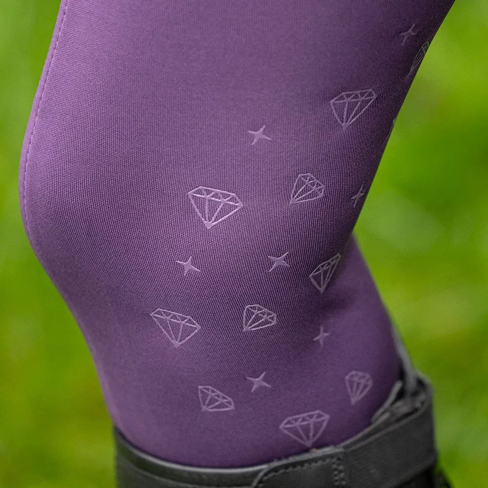 Giddy Up Gymkhana Riding Tights by Little Rider (Purple)