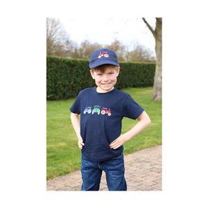 British Country Collection Three Tractors T-Shirt - Child (Navy)