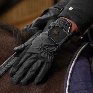 Shires Aubrion Stadium Adults Winter FlexFit Riding Gloves (Black)