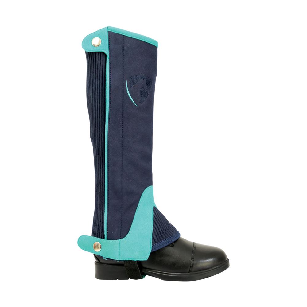 Hy Equestrian Belton Children’s Half Chaps (Navy/Teal)