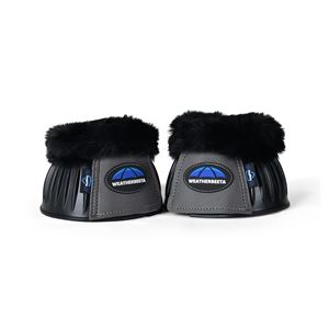 Weatherbeeta Tough-Tec Prime Fleece Trim Rubber Bell Boots (Black/Grey)