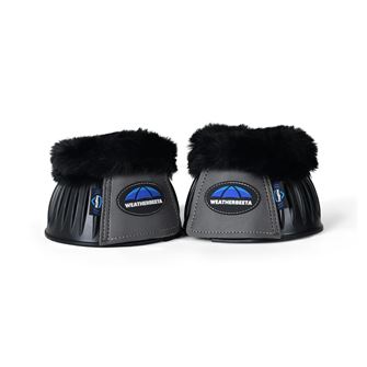 Weatherbeeta Tough-Tec Prime Fleece Trim Rubber Bell Boots (Black/Grey)