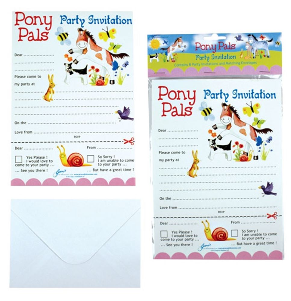 Pony Pals Invitations and Envelopes