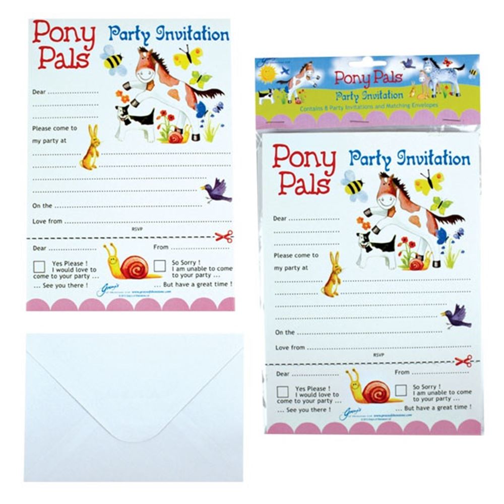Pony Pals Invitations and Envelopes