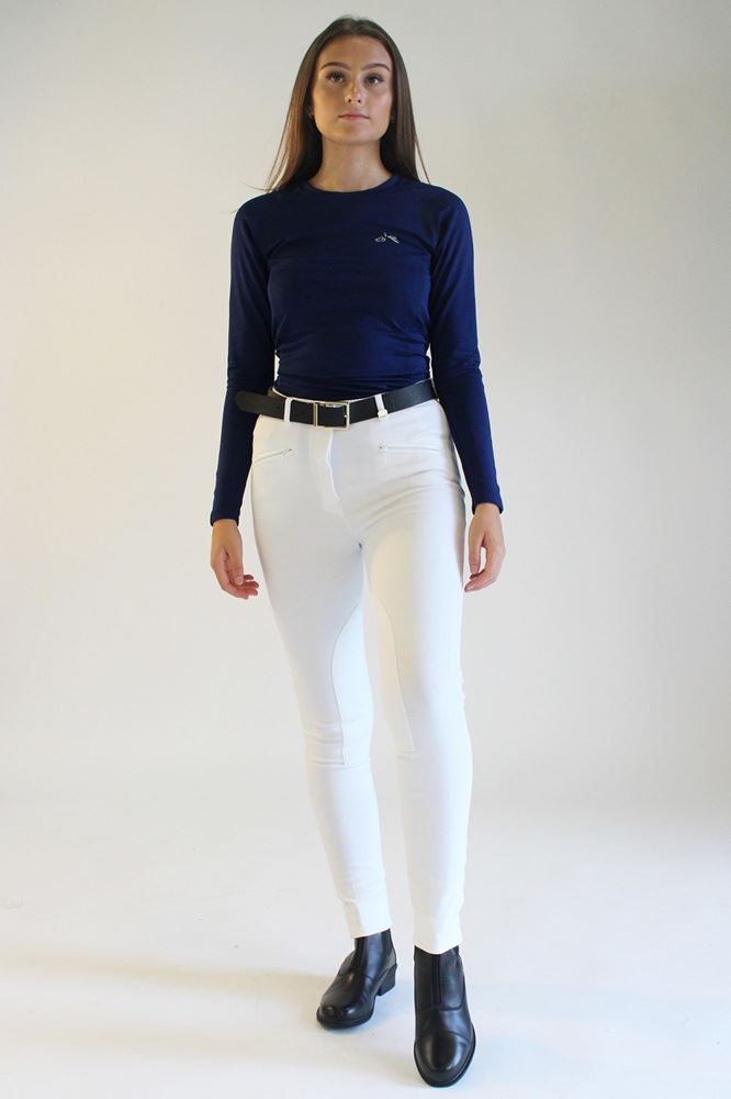 Gallop Ladies Classic Plain Jodhpurs (White)