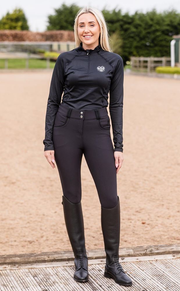 Rhinegold Ladies Pro-Stretch Breeches (Black)