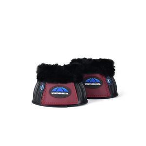 Weatherbeeta Tough-Tec Prime Fleece Trim Rubber Bell Boots (Black/Burgundy)