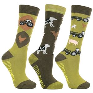 Farm Collection Socks by Little Knight - Pack of 3 (Olive Green)