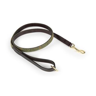 Shires Digby & Fox Tweed and Leather Dog Lead (Red/Yellow/Blue Check)