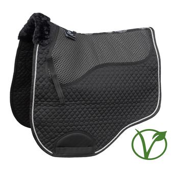 Rhinegold Non-Slip Gel Straighter Cut Saddle Cloth with Luxe Fur (Black)