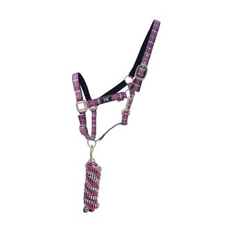 Hy Equestrian Tartan Head Collar with Lead Rope