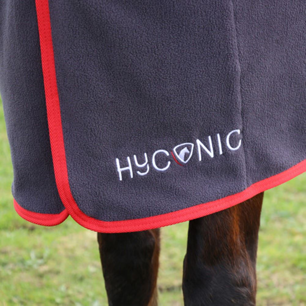 Hy Equestrian HYCONIC Fleece Rug - (Charcoal/Red)