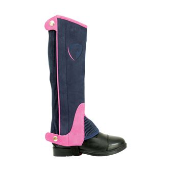 Hy Equestrian Belton Children’s Half Chaps (Navy/Pink)