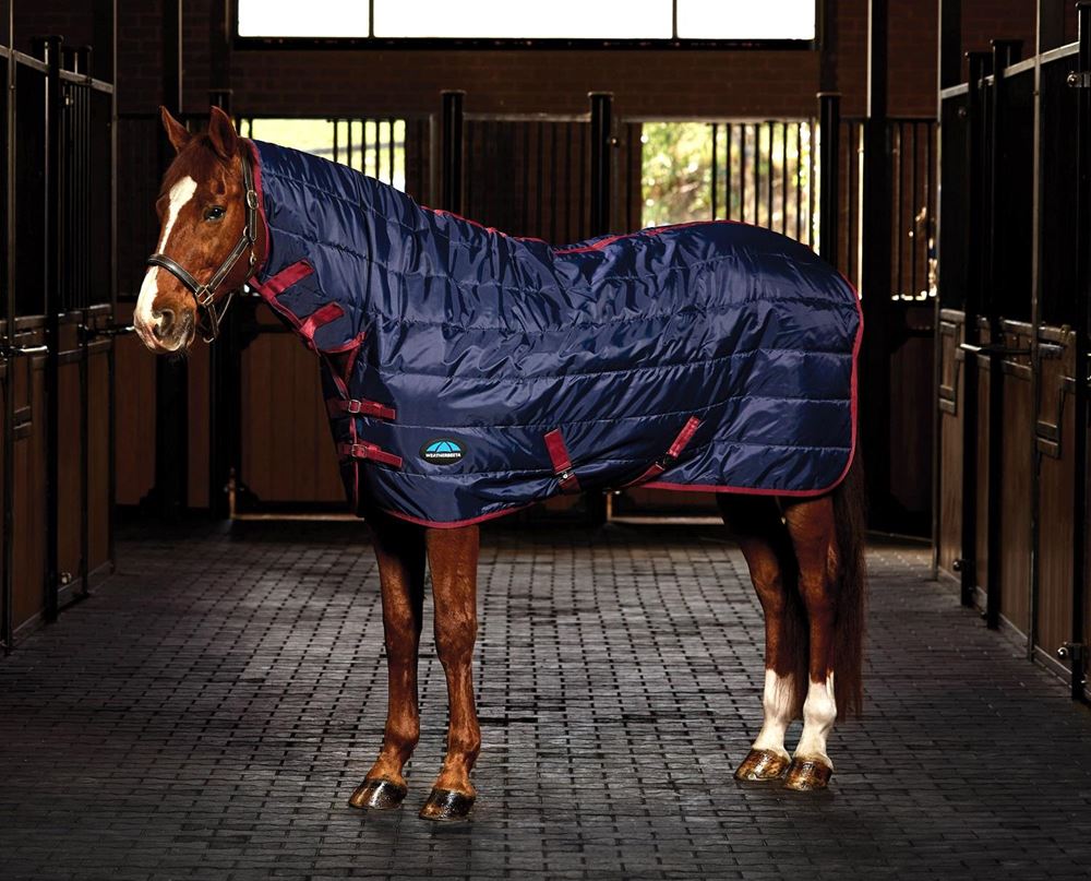 Weatherbeeta Comfitec 210D Channel Quilt Stable Combo - 100g (Navy/Burgundy)