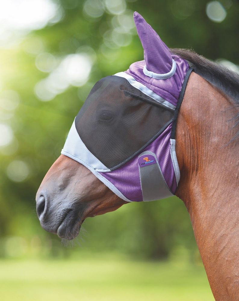 Shires Deluxe Fly Mask with Ears (Purple)