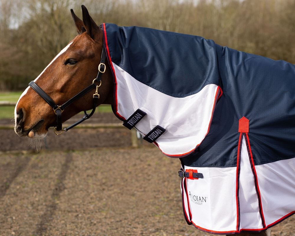 Gallop Trojan Fly Turnout Combo (Navy/White)