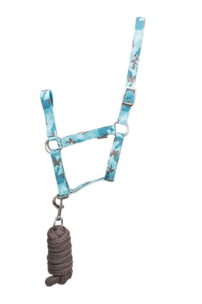 Hy Equestrian DynaForce Head Collar & Lead Rope (Pacific/Grey)