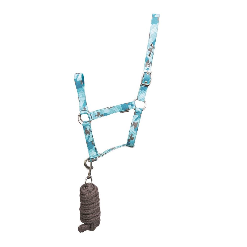 Hy Equestrian DynaForce Head Collar & Lead Rope (Pacific/Grey)