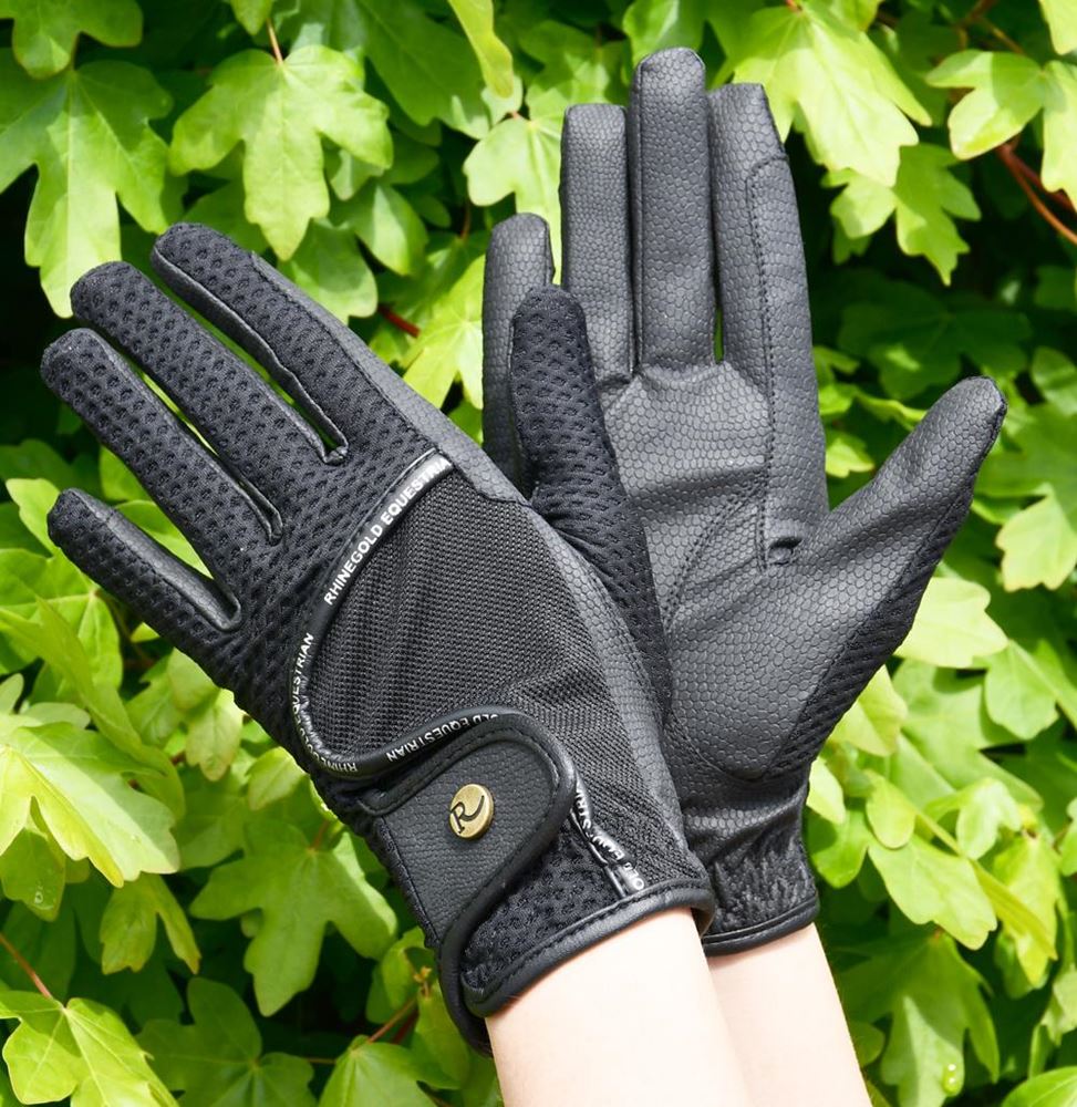 Rhinegold Honeycomb Mesh Riding Gloves (Black)
