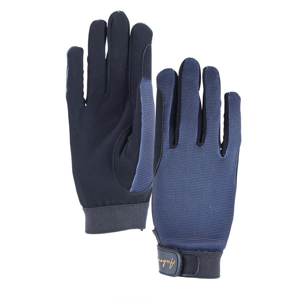 Shires Aubrion Team Mesh Riding Gloves (Navy Blue)