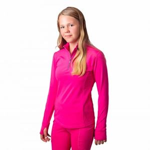 Gallop Ladies Long Sleeve Zipped Neck Base Layer (Pink)