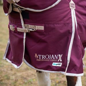 Gallop TROJAN Xtra Duraproof 100g Turnout Combo (Burgundy with Beige/White bindings)