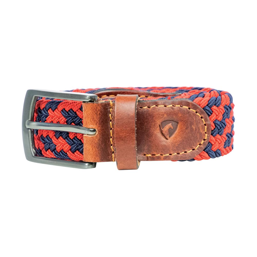 Hy Equestrian Woven Elastic Belt (Navy/Burgundy)