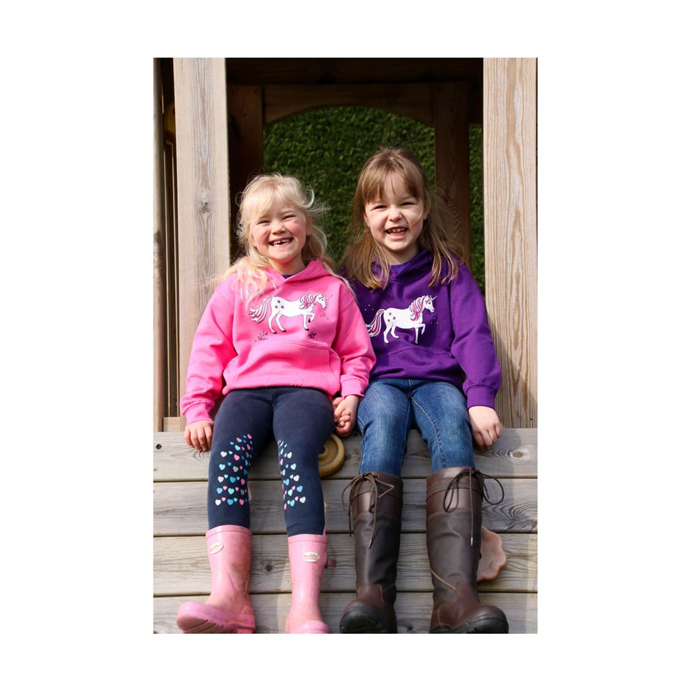 British Country Collection Dancing Unicorn Hoodie - Child (Pink)