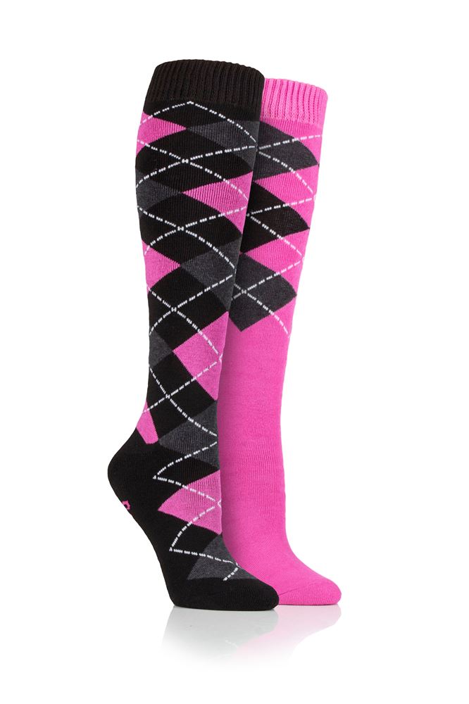 Storm Bloc Lingfield Ladies Argyle Mid Weight Socks Twin Pack