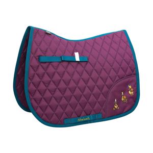 Hy Equestrian Thelwell Collection Pony Friends Saddle Pad (Imperial Purple/Pacific Blue)