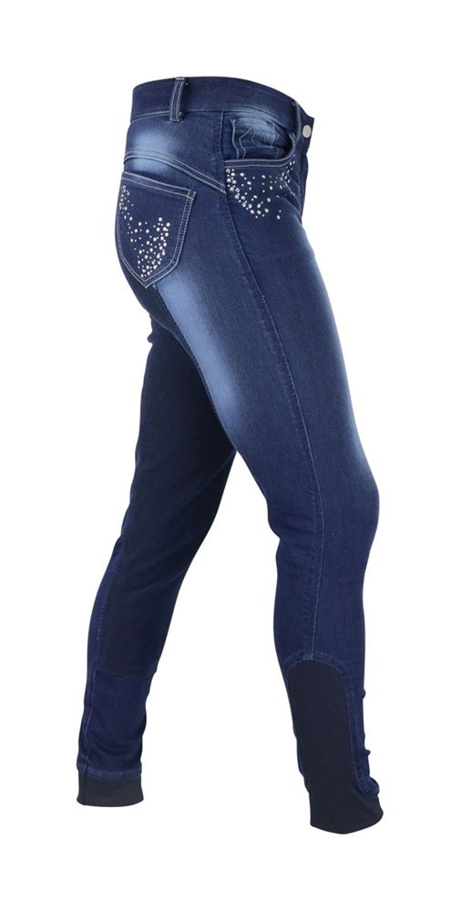 HyPERFORMANCE Denim Look Diamante Ladies Breeches