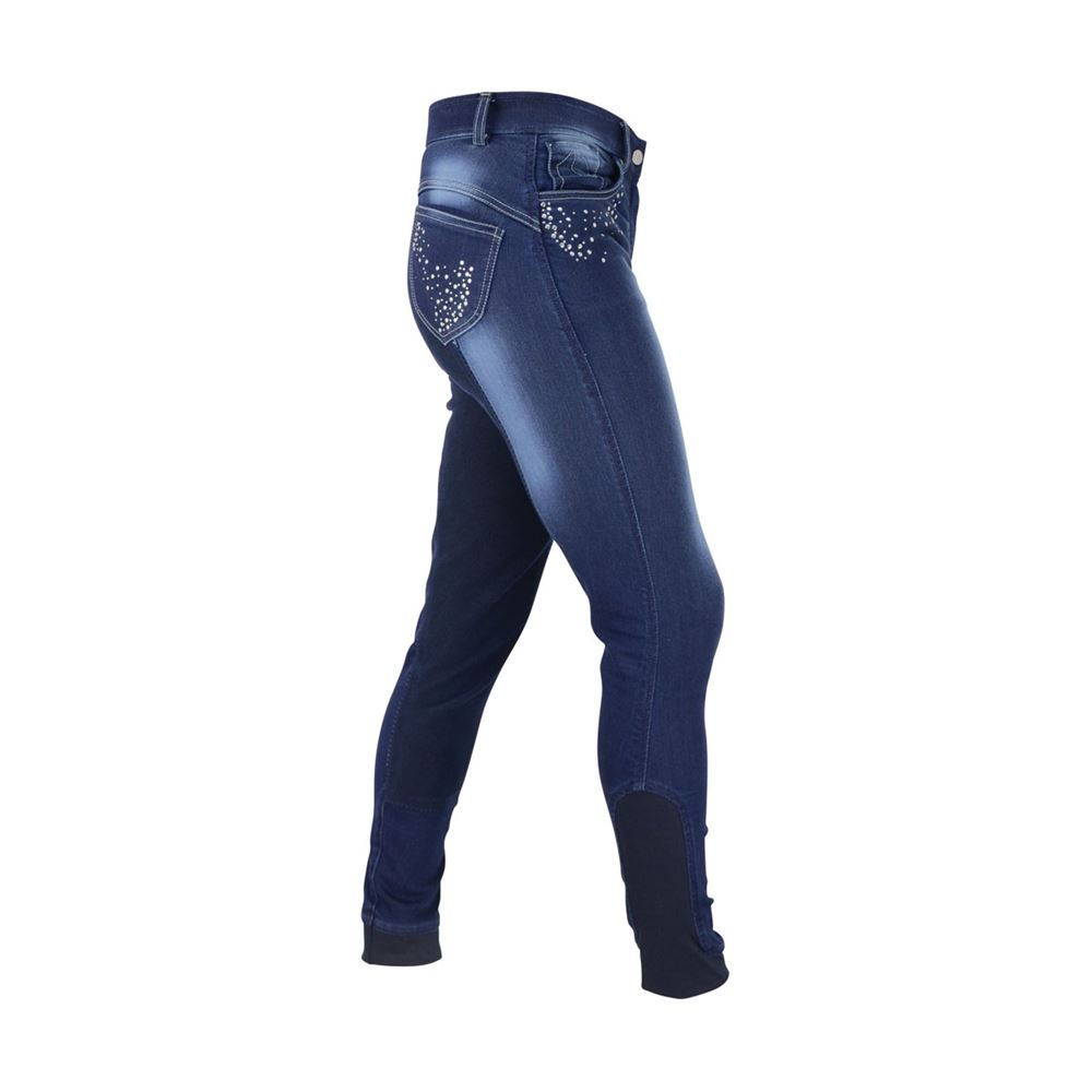HyPERFORMANCE Denim Look Diamante Ladies Breeches
